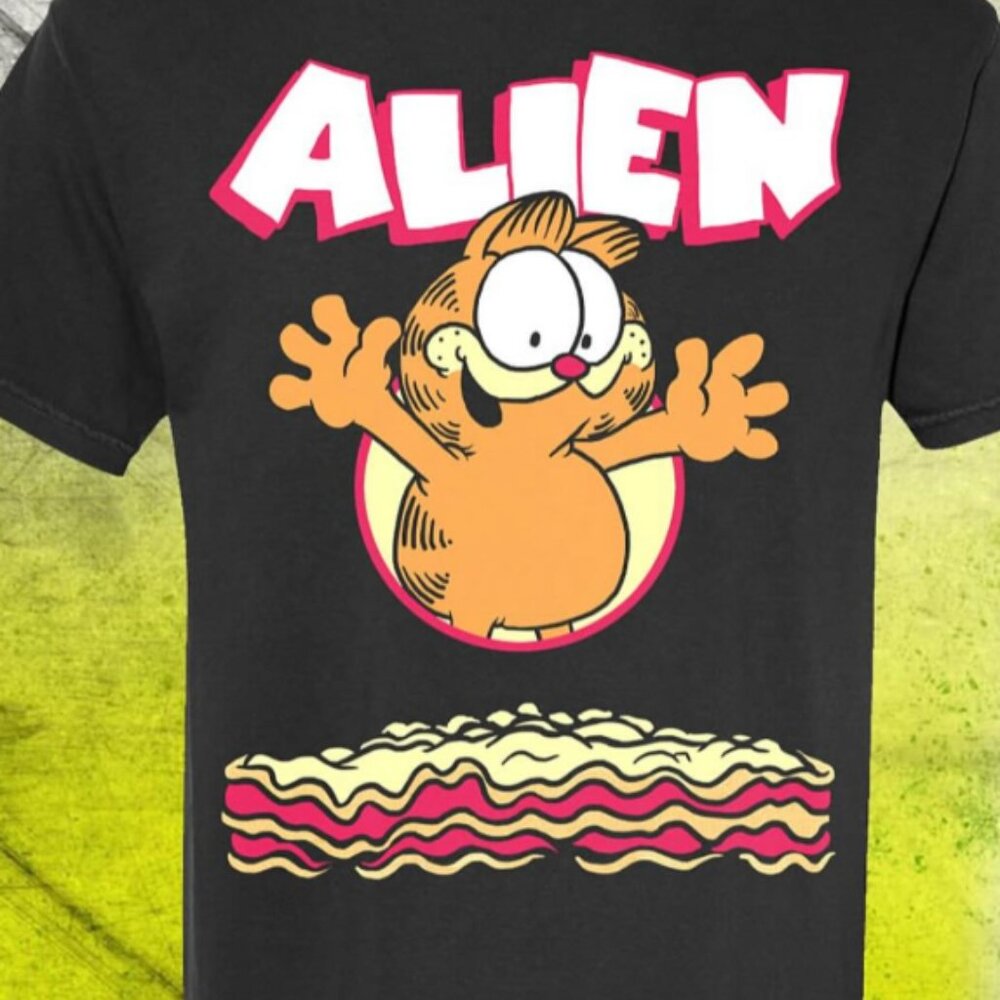 Garfield T-Shirt “Alien” Lasagna Tee | Funny Cartoon Graphic Tee